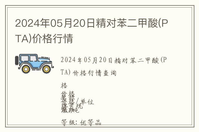 2024年05月20日精對苯二甲酸(PTA)價格行情