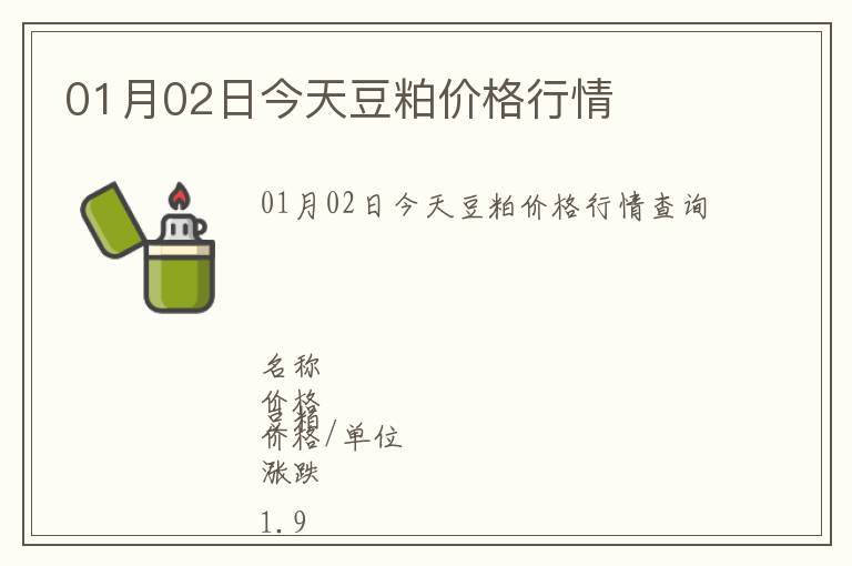 01月02日今天豆粕價格行情