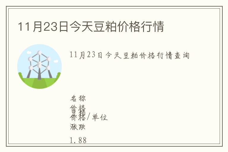 11月23日今天豆粕價格行情