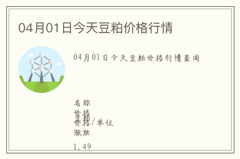 04月01日今天豆粕價格行情