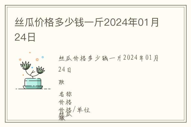絲瓜價(jià)格多少錢一斤2024年01月24日