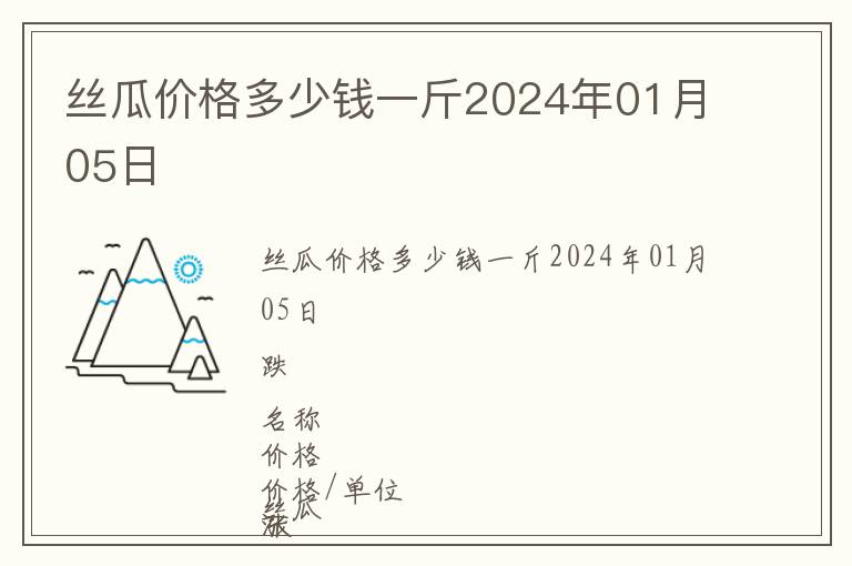 絲瓜價(jià)格多少錢一斤2024年01月05日