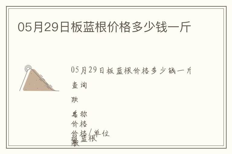 05月29日板藍根價格多少錢一斤