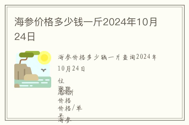 海參價格多少錢一斤2024年10月24日