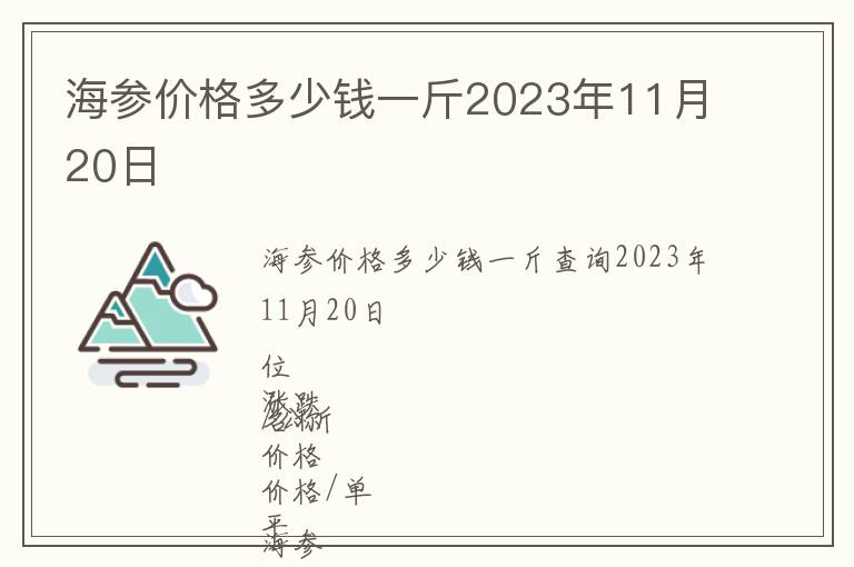 海參價(jià)格多少錢一斤2023年11月20日