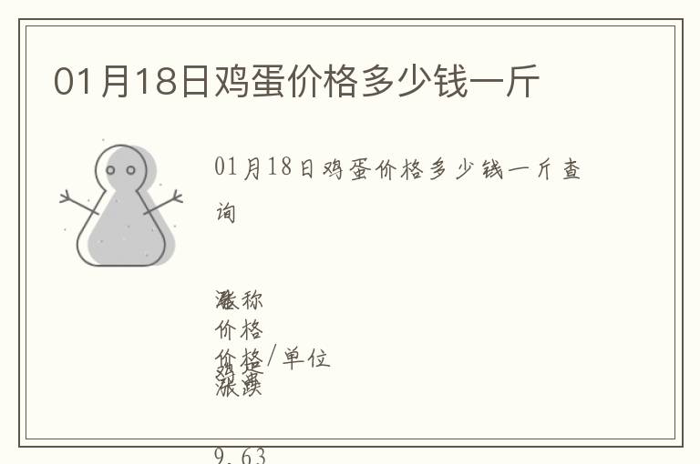 01月18日雞蛋價格多少錢一斤