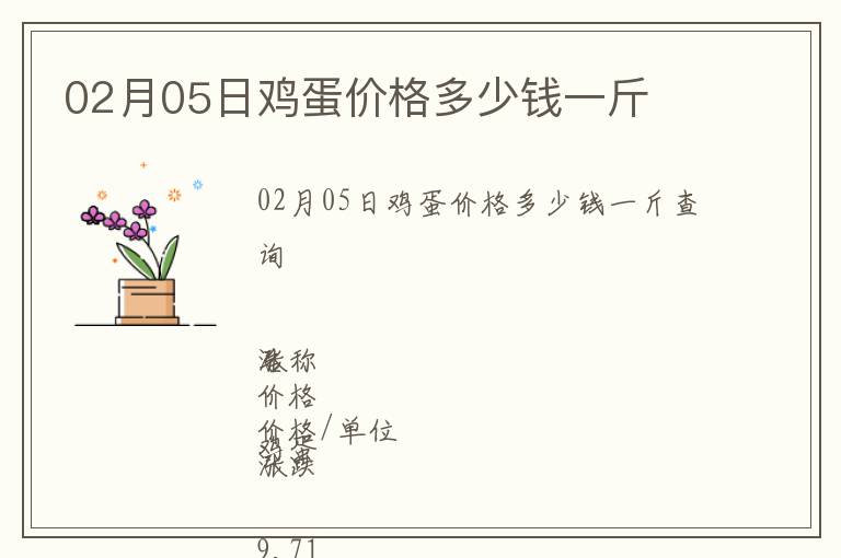 02月05日雞蛋價格多少錢一斤