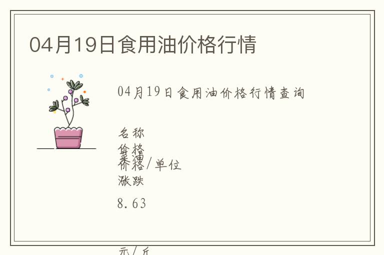 04月19日食用油價(jià)格行情