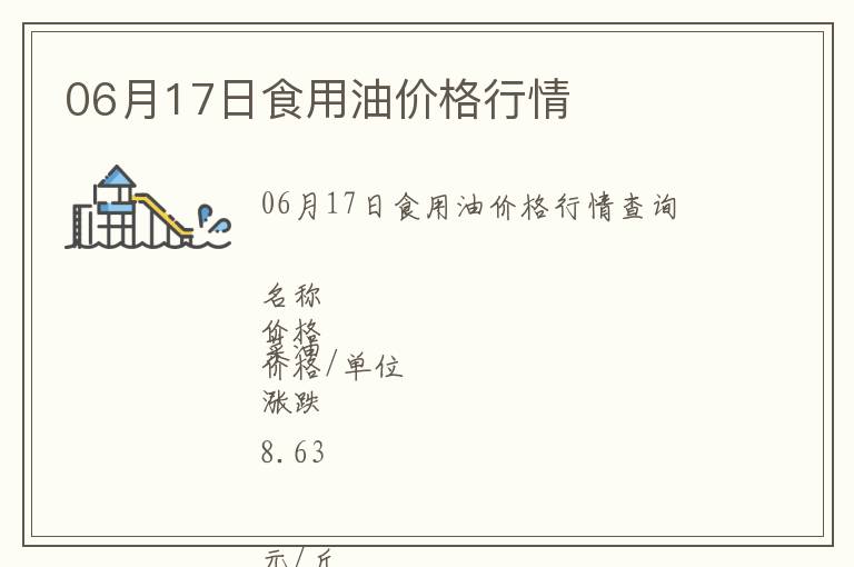 06月17日食用油價格行情