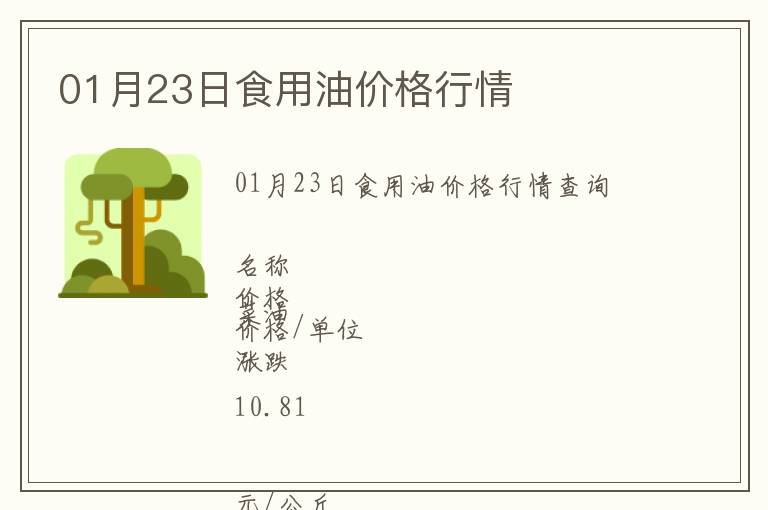 01月23日食用油價格行情