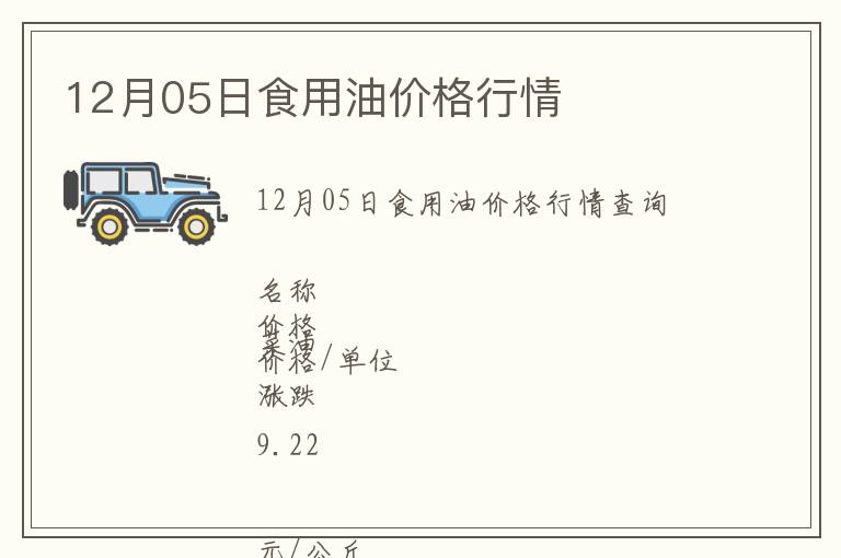 12月05日食用油價格行情