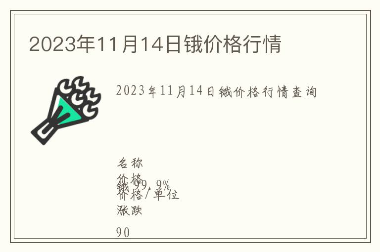 2023年11月14日鋨價格行情