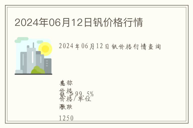 2024年06月12日釩價格行情