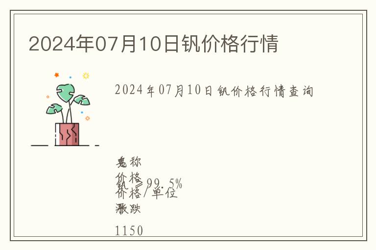 2024年07月10日釩價格行情
