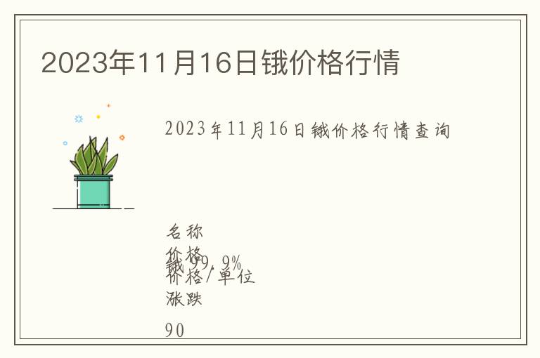 2023年11月16日鋨價格行情