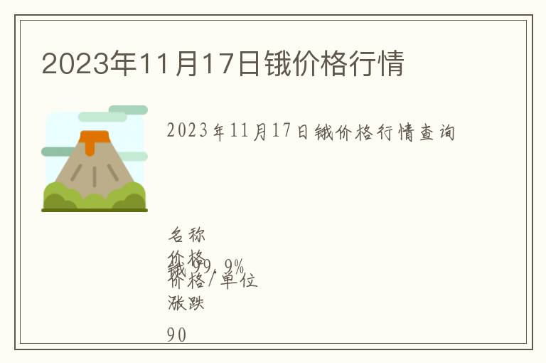 2023年11月17日鋨價格行情