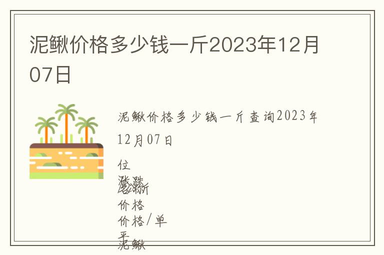 泥鰍價格多少錢一斤2023年12月07日