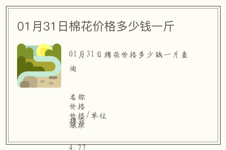 01月31日棉花價(jià)格多少錢一斤