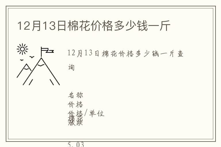 12月13日棉花價格多少錢一斤