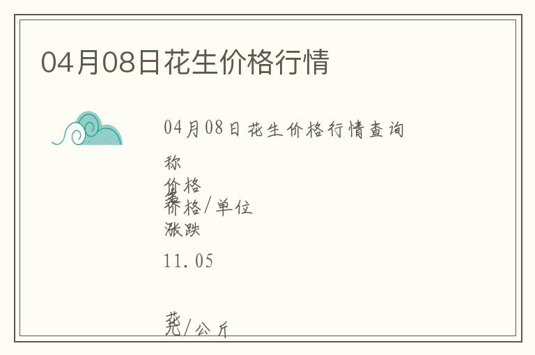 04月08日花生價格行情