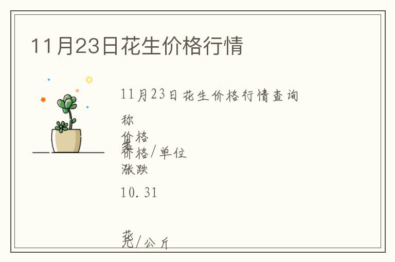 11月23日花生價格行情