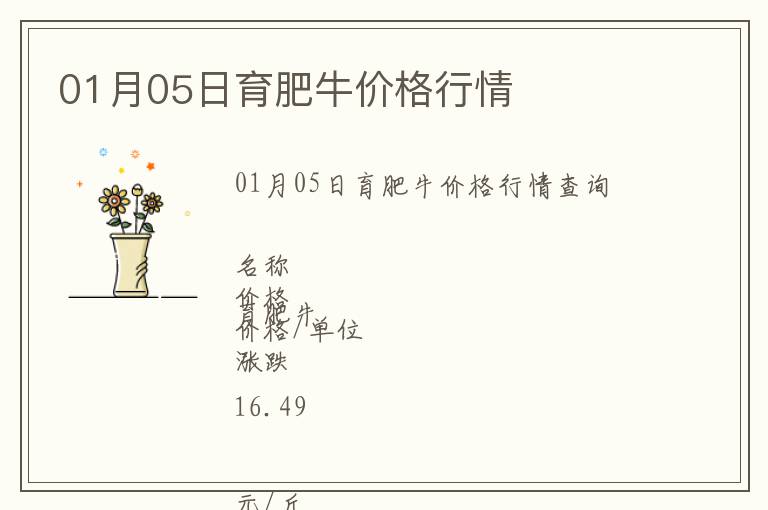 01月05日育肥牛價格行情