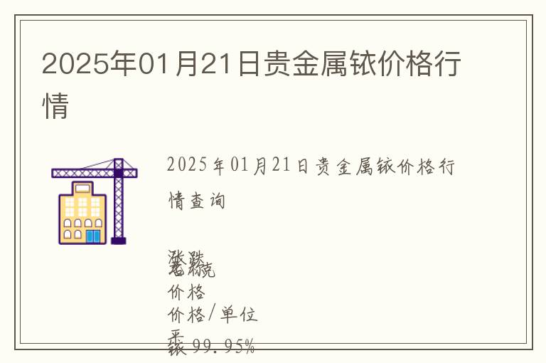 2025年01月21日貴金屬銥價格行情