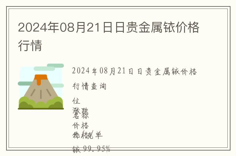 2024年08月21日日貴金屬銥價格行情