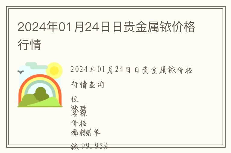 2024年01月24日日貴金屬銥價格行情