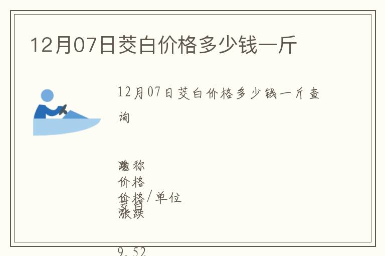 12月07日茭白價格多少錢一斤