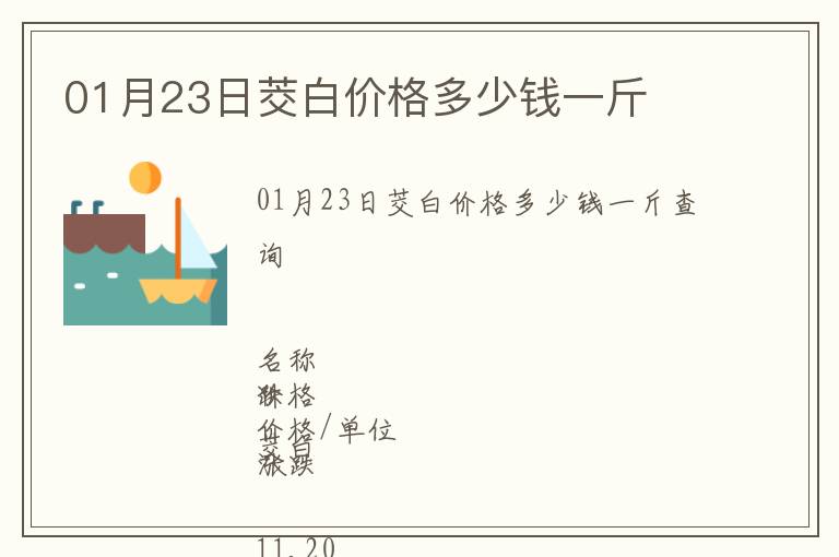 01月23日茭白價格多少錢一斤