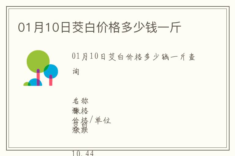 01月10日茭白價格多少錢一斤