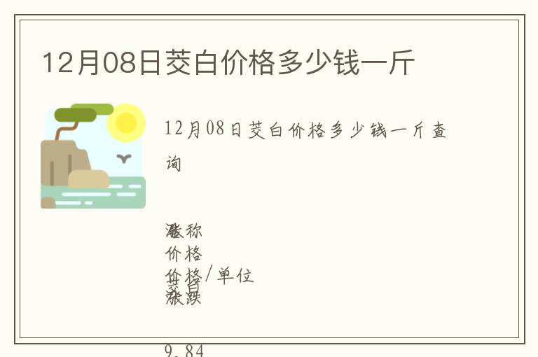 12月08日茭白價格多少錢一斤