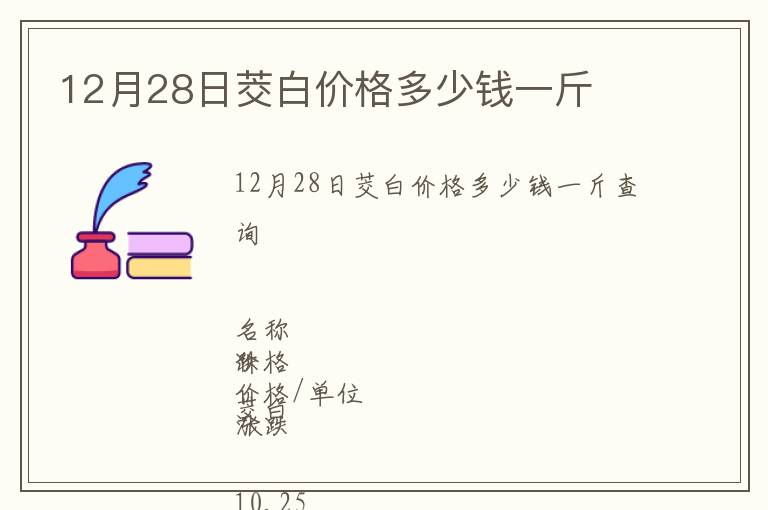 12月28日茭白價格多少錢一斤