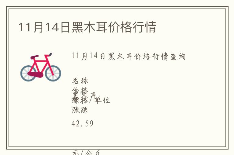 11月14日黑木耳價格行情