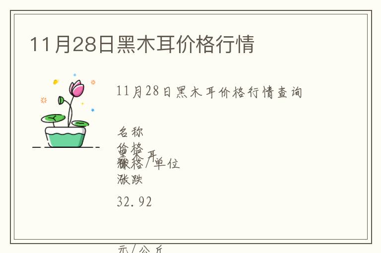 11月28日黑木耳價格行情
