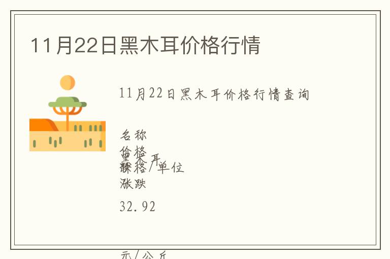 11月22日黑木耳價格行情