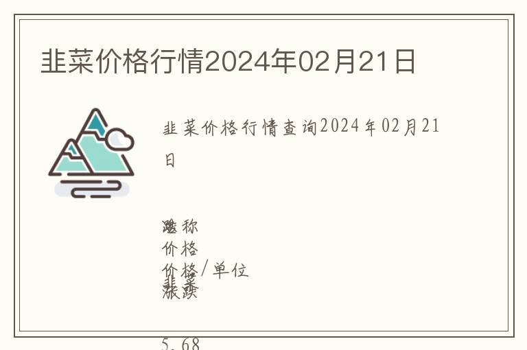 韭菜價(jià)格行情2024年02月21日