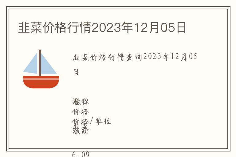 韭菜價格行情2023年12月05日