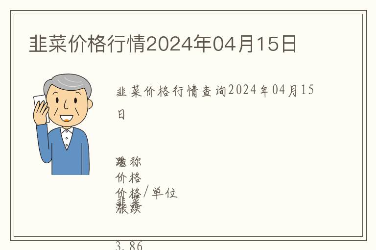 韭菜價格行情2024年04月15日