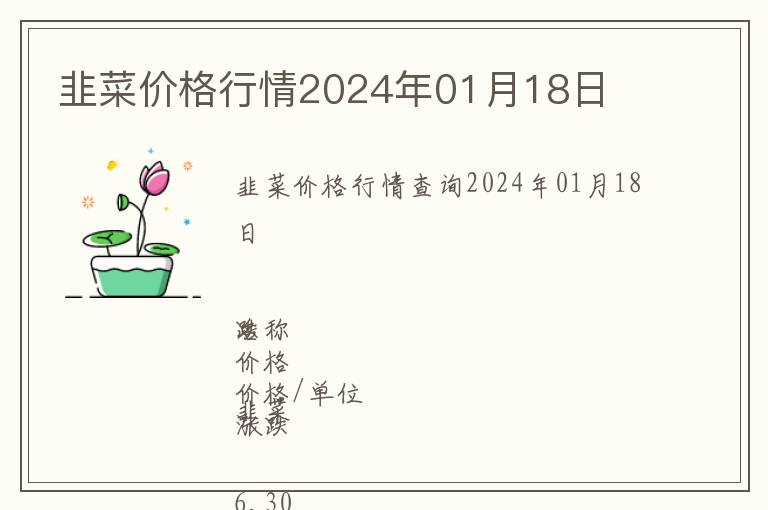 韭菜價格行情2024年01月18日