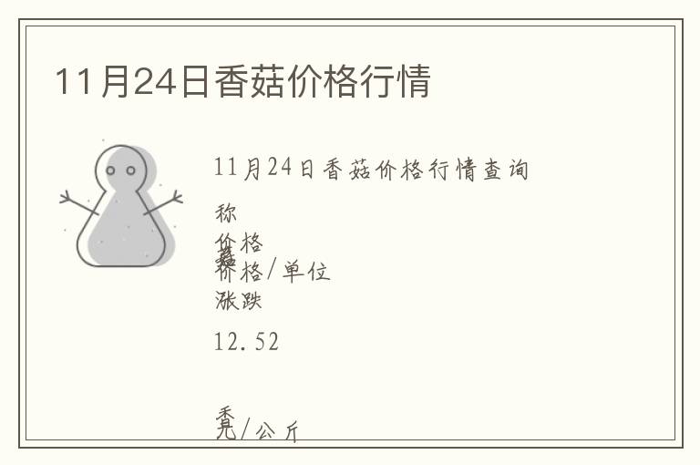11月24日香菇價格行情