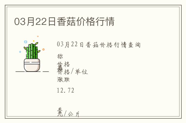 03月22日香菇價(jià)格行情