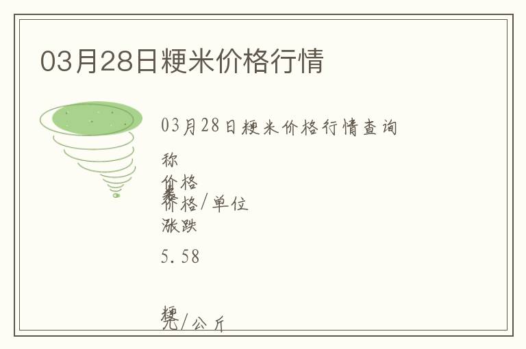 03月28日粳米價(jià)格行情