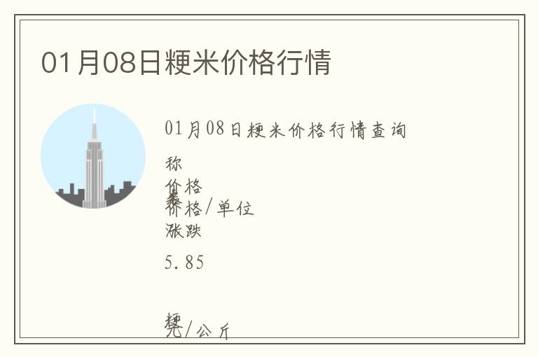 01月08日粳米價(jià)格行情