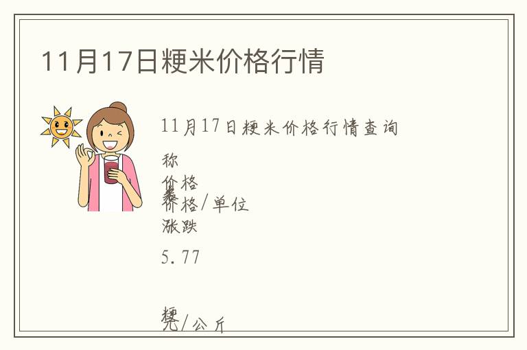 11月17日粳米價(jià)格行情