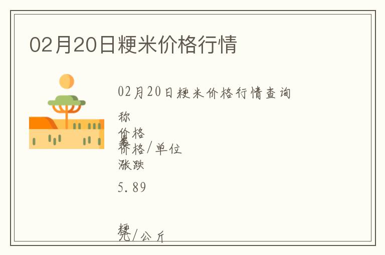 02月20日粳米價格行情