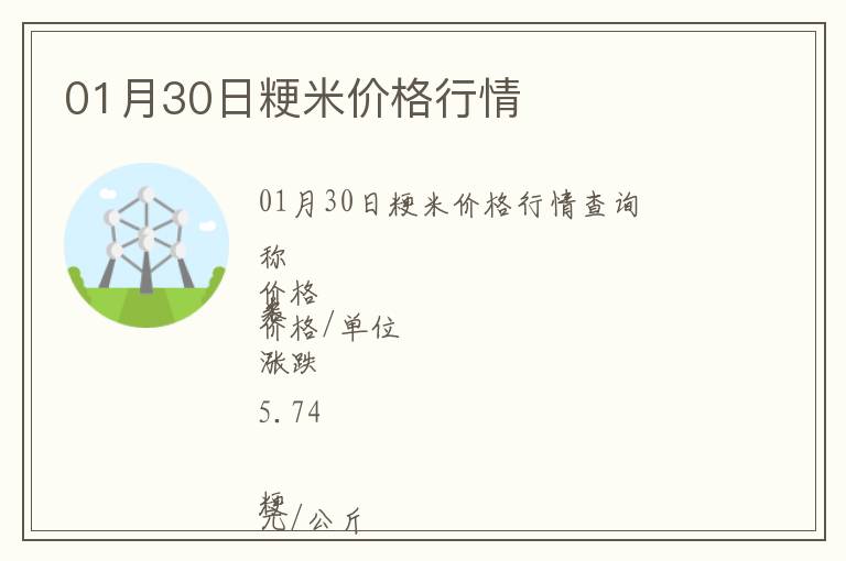 01月30日粳米價(jià)格行情