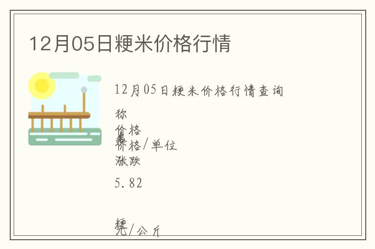 12月05日粳米價格行情