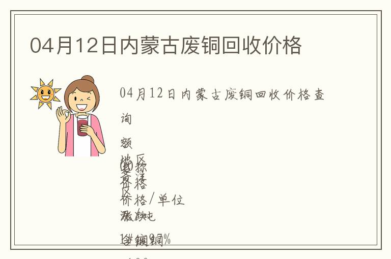 04月12日內蒙古廢銅回收價格